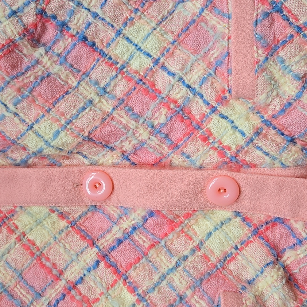 Tocca Pink Plaid Blazer and Skirt Set - Picture 4 of 11